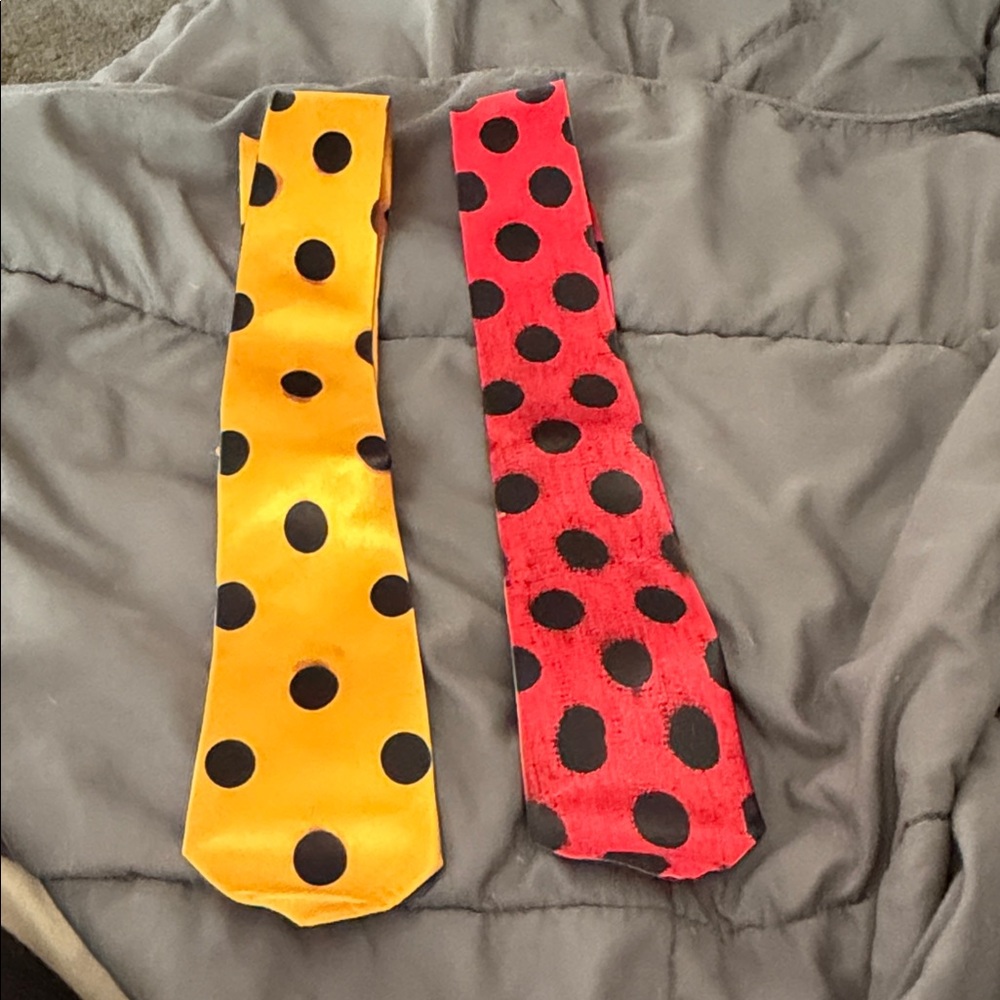 Stylish Polka Dot Women's Ties - Black and Red/Yellow